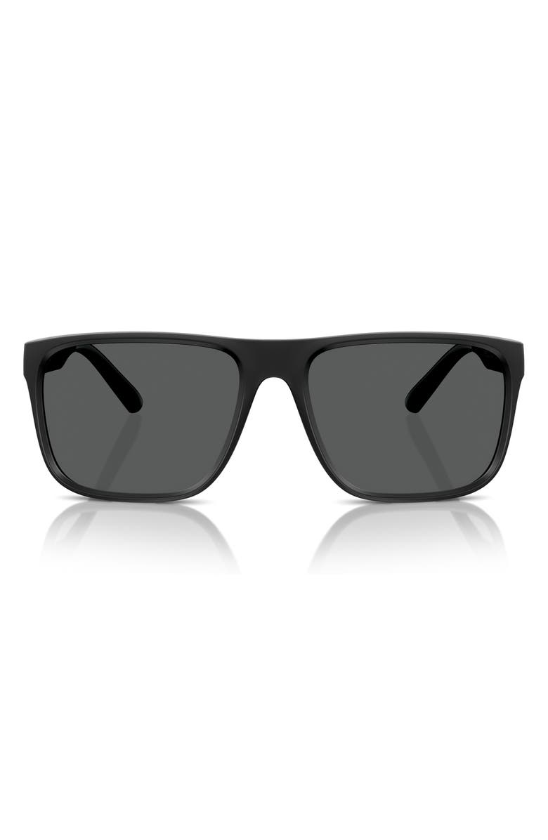 Scuderia Ferrari 59mm Square Sunglasses, Main, color, Matte Black