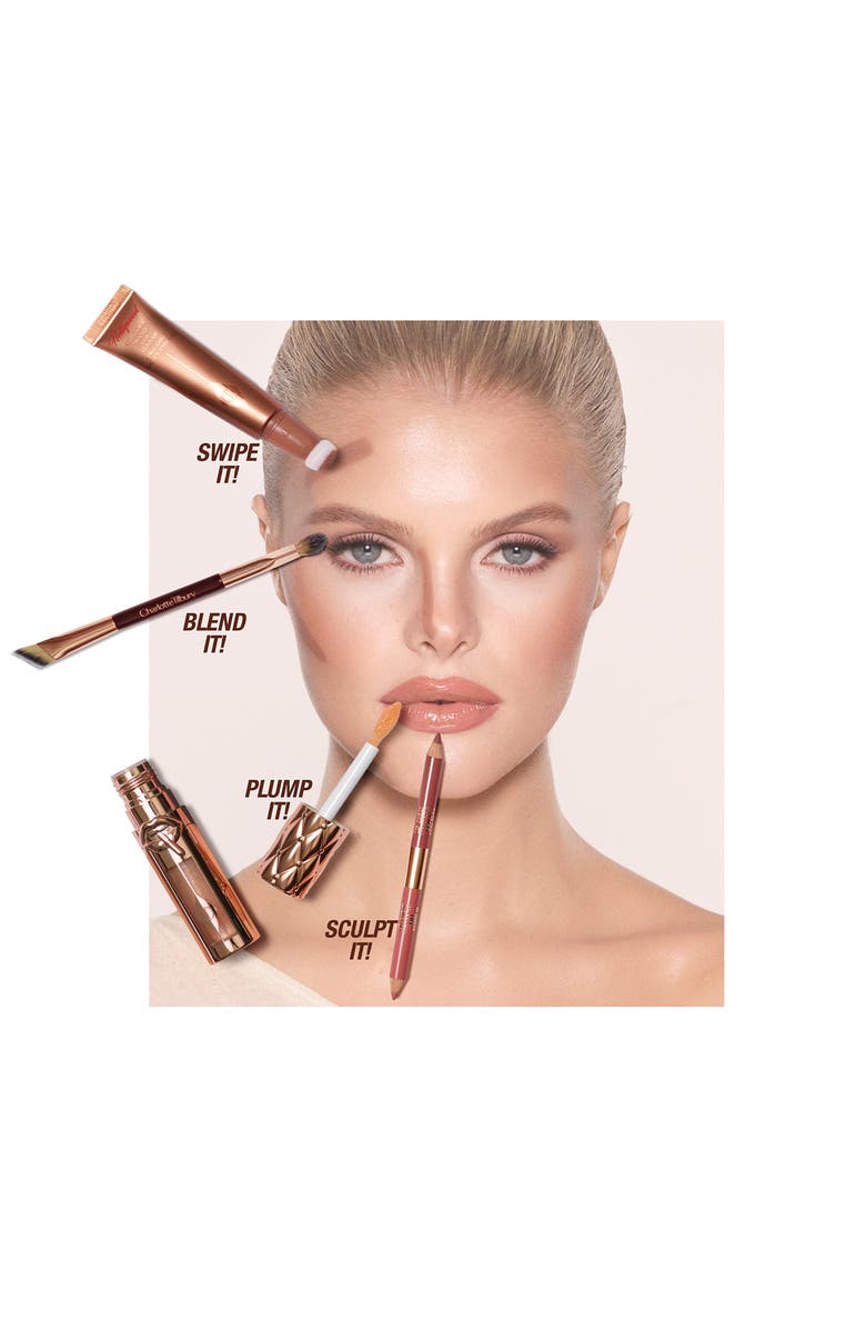 Charlotte Tilbury Super Nudes Shapewear Dual-Ended Face Brush, Alternate, color,