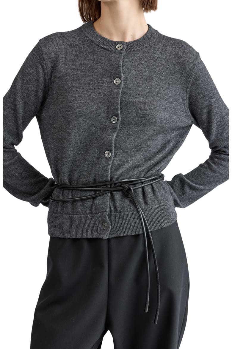 Classic Crew Wool Cardigan, Alternate, color, Charcoal