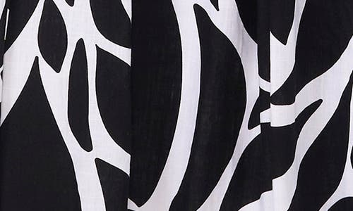 Halogen ® Abstract Floral Godet Pleat Dress In Black