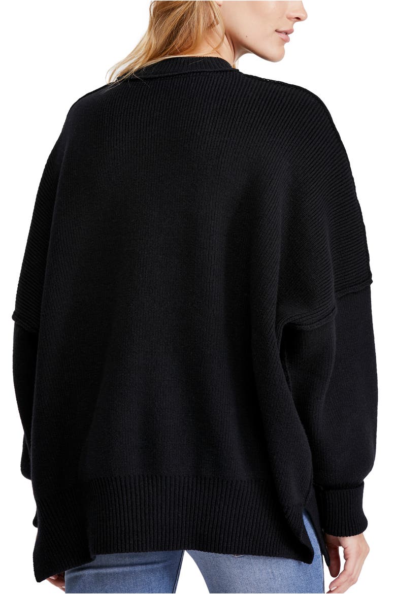 Easy Street Tunic Sweater, Alternate, color, BLACK