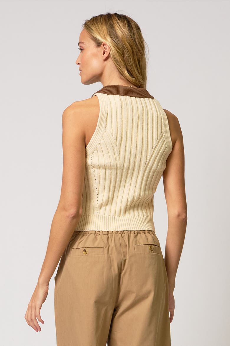 Phoebe Zip Up Ribbed Tank, Alternate, color, Oat Combo