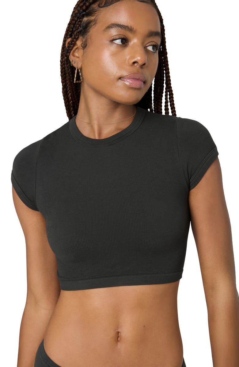 Florence by Mills Softie Seamless Rib Baby Tee, Alternate, color, Black