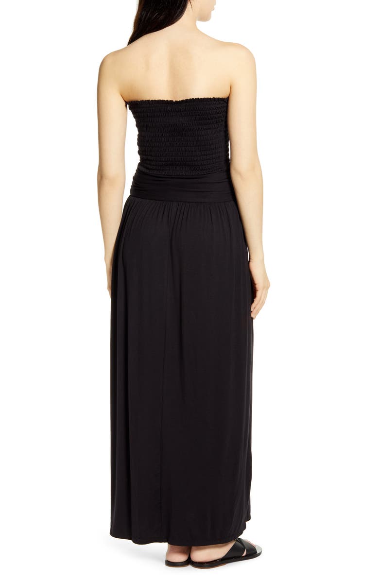 BP. Strapless Smocked Maxi Dress, Alternate, color, 