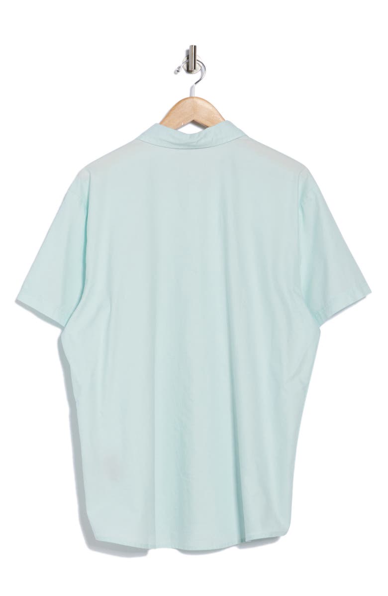 RVCA Douglas Solid Short Sleeve Cotton Button-Up Shirt, Alternate, color, Ice