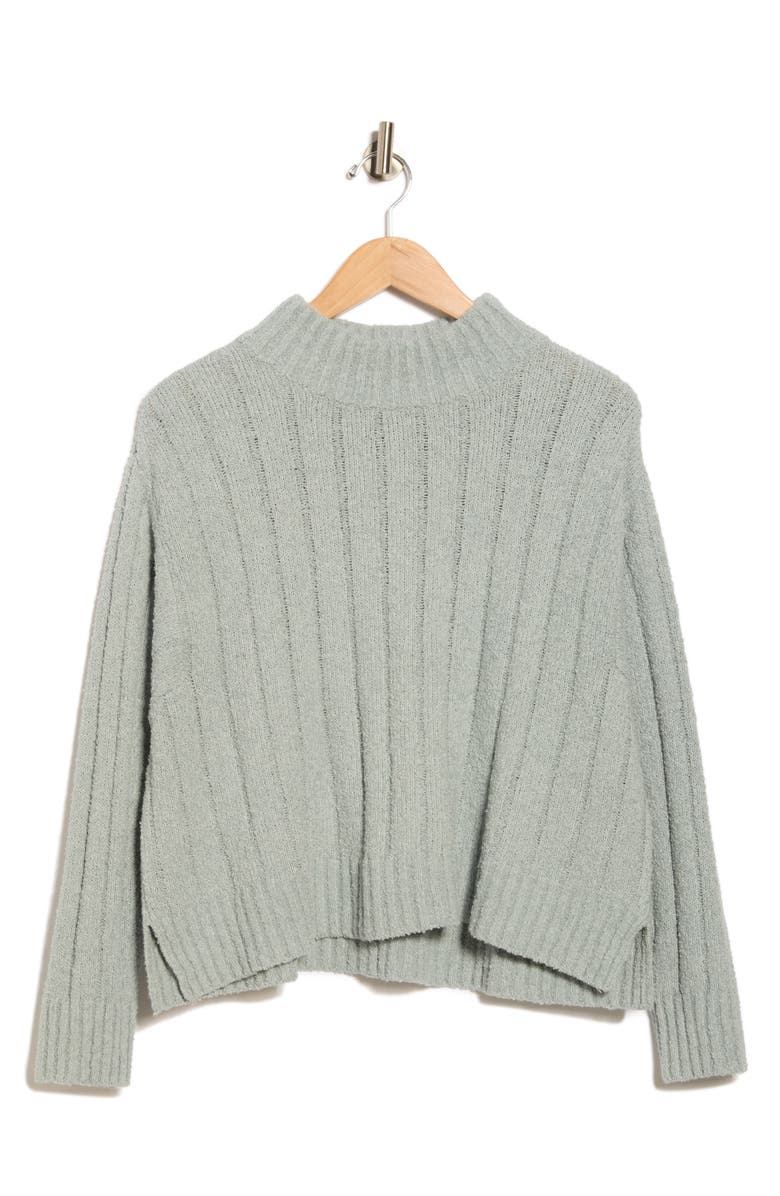 Eileen Fisher Mock Neck Ribbed Sweater, Alternate, color, Frost