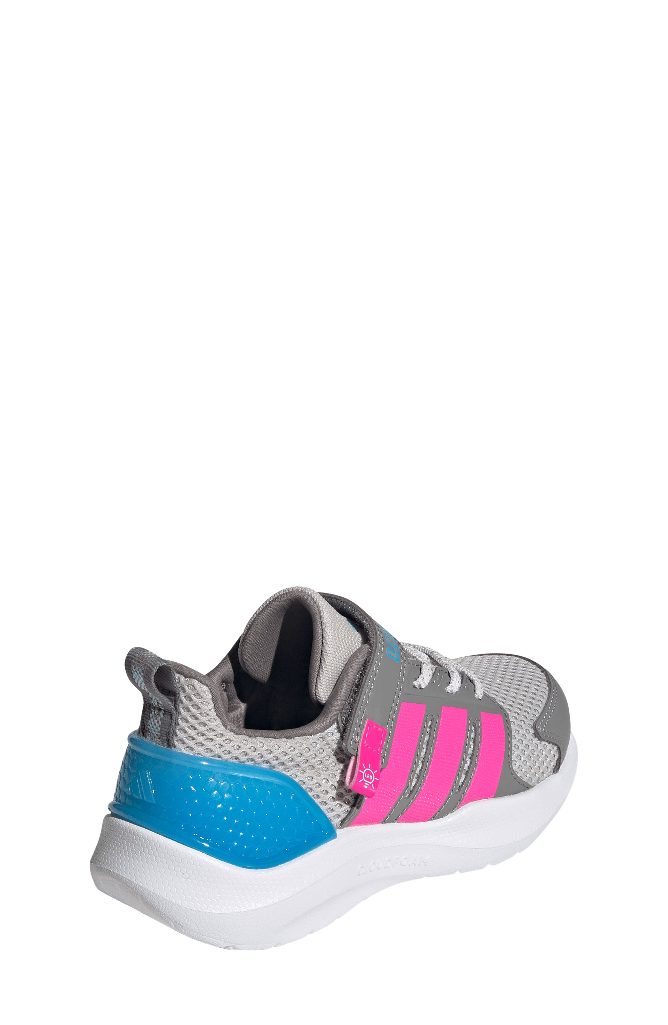 adidas Kids' Lightorama Sneaker, Alternate, color, Grey/ Pink/ Aquamarine