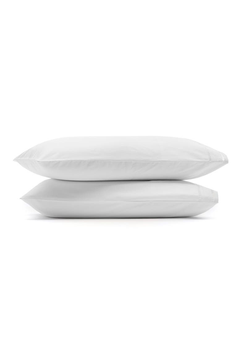 Signature Ladder Stitch Set of 2 Organic Cotton Pillowcases, Main, color, WHITE/ WHITE