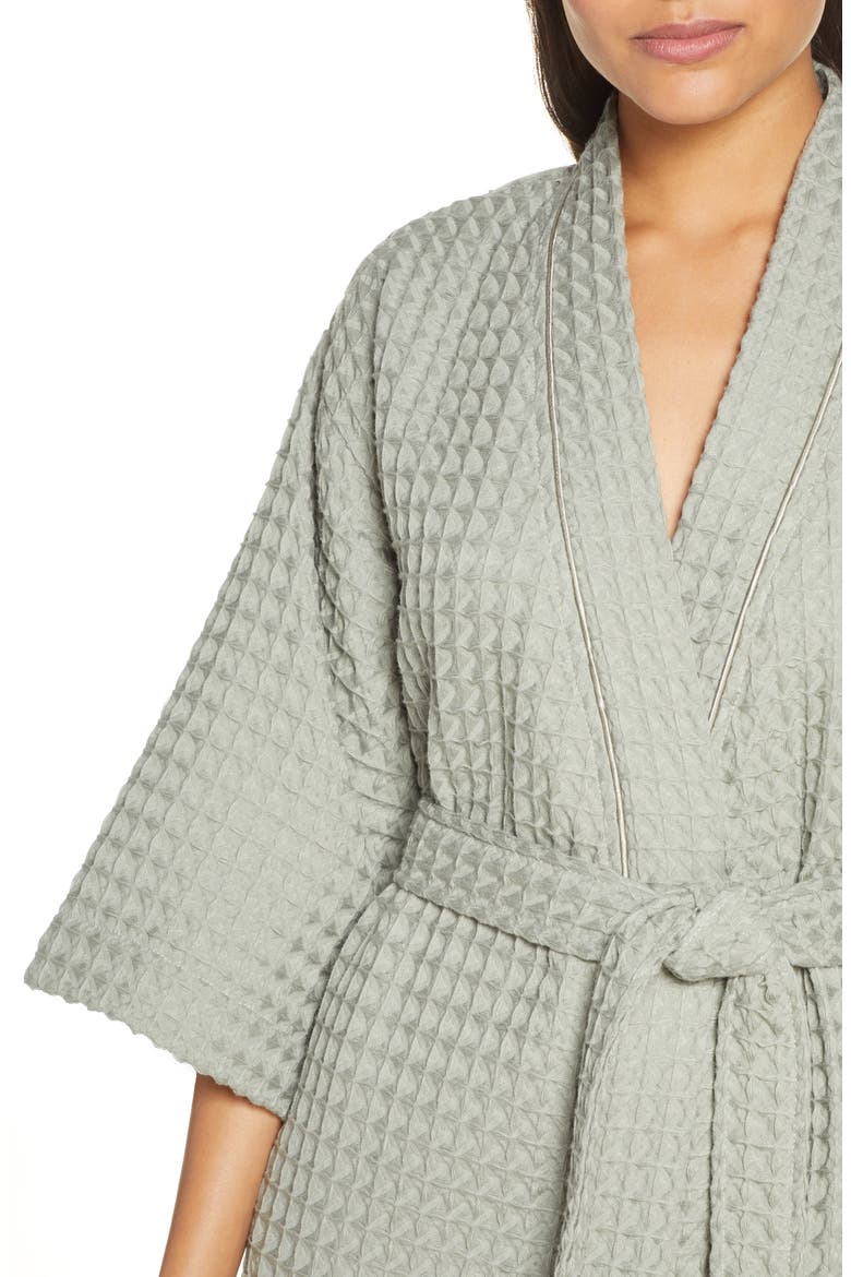 Modern Waffle Robe, Alternate, color, GREEN HALO
