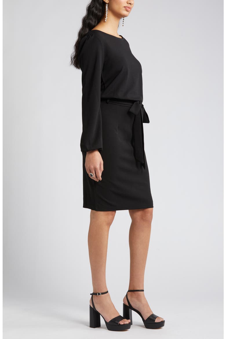 Kate Long Sleeve Knit Dress, Alternate, color, BLACK