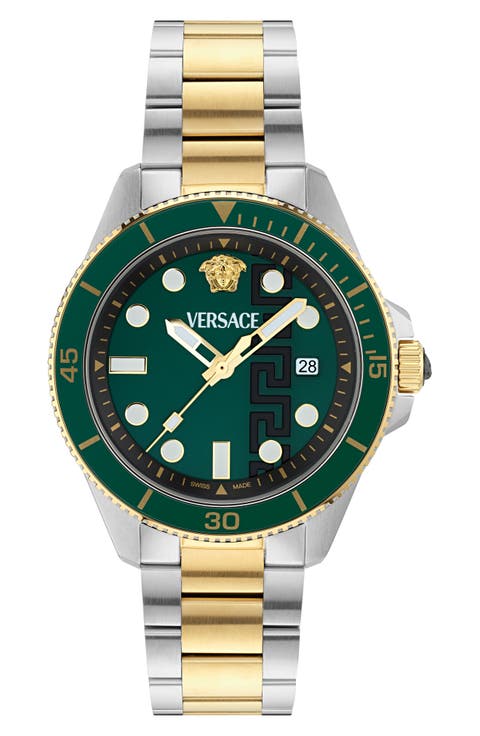 Greca Force Two-Tone Bracelet Watch, 42mm