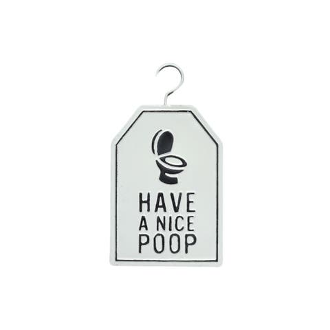 Embossed Bathroom Sign with Hanger