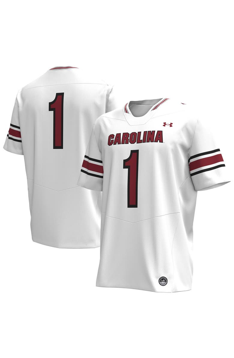 Under Armour Men's Under Armour #1 White South Carolina Gamecocks Replica Football Jersey, Main, color, White