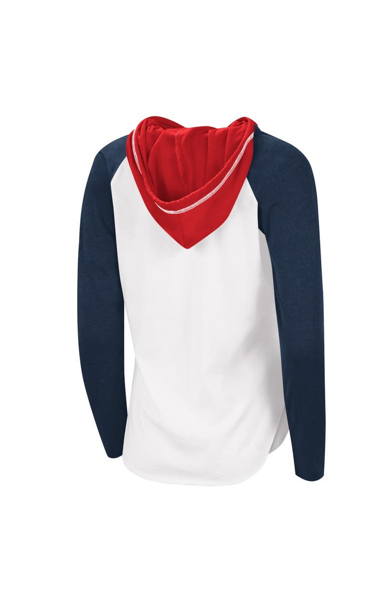 STARTER Women's G-III Sports by Carl Banks White/Navy Florida Panthers MVP Raglan Lightweight Hooded T-Shirt, Alternate, color, 