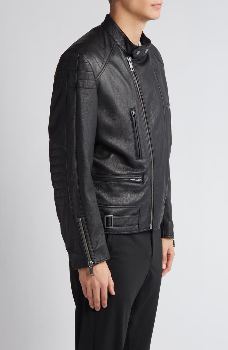 BOSS Lewis Leather Jacket, Alternate, color,