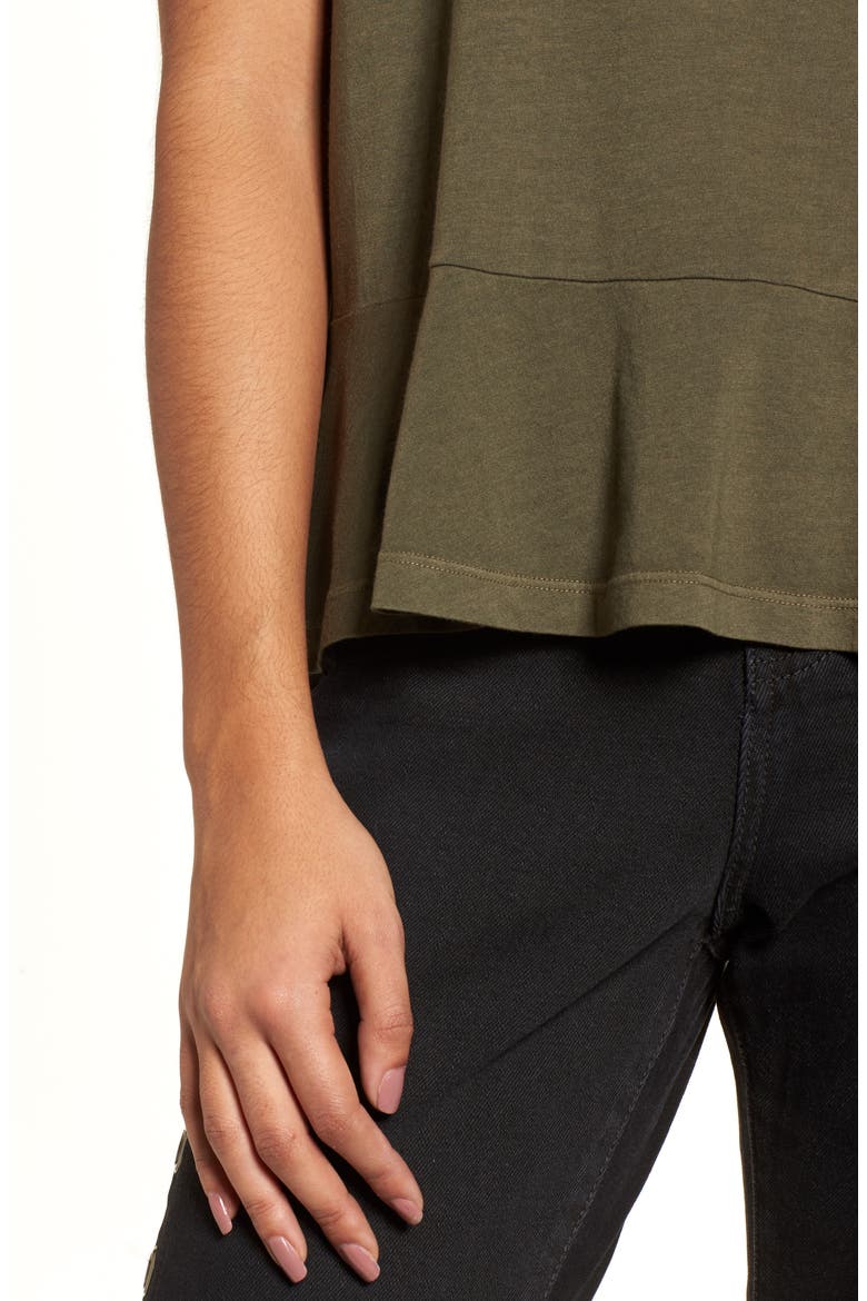 Peplum Tee, Alternate, color, OLIVE SARMA