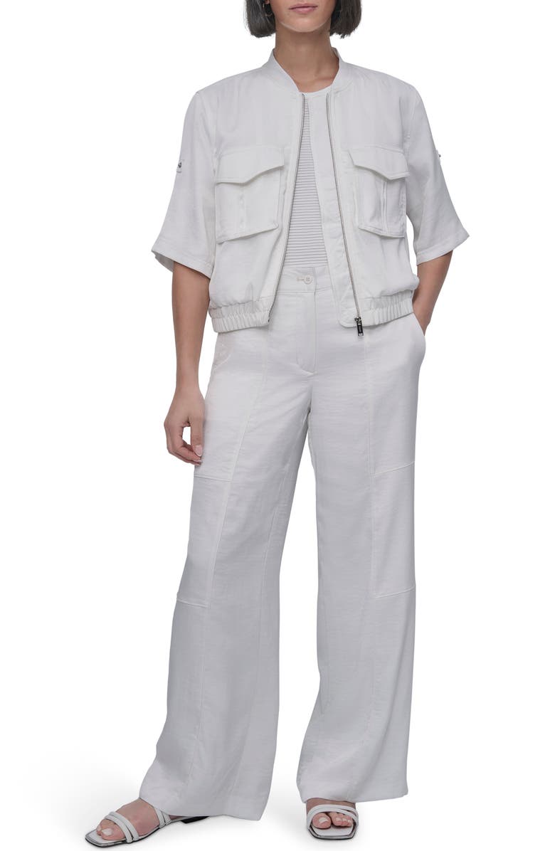 DKNY Rumpled Satin Jacket, Alternate, color, 