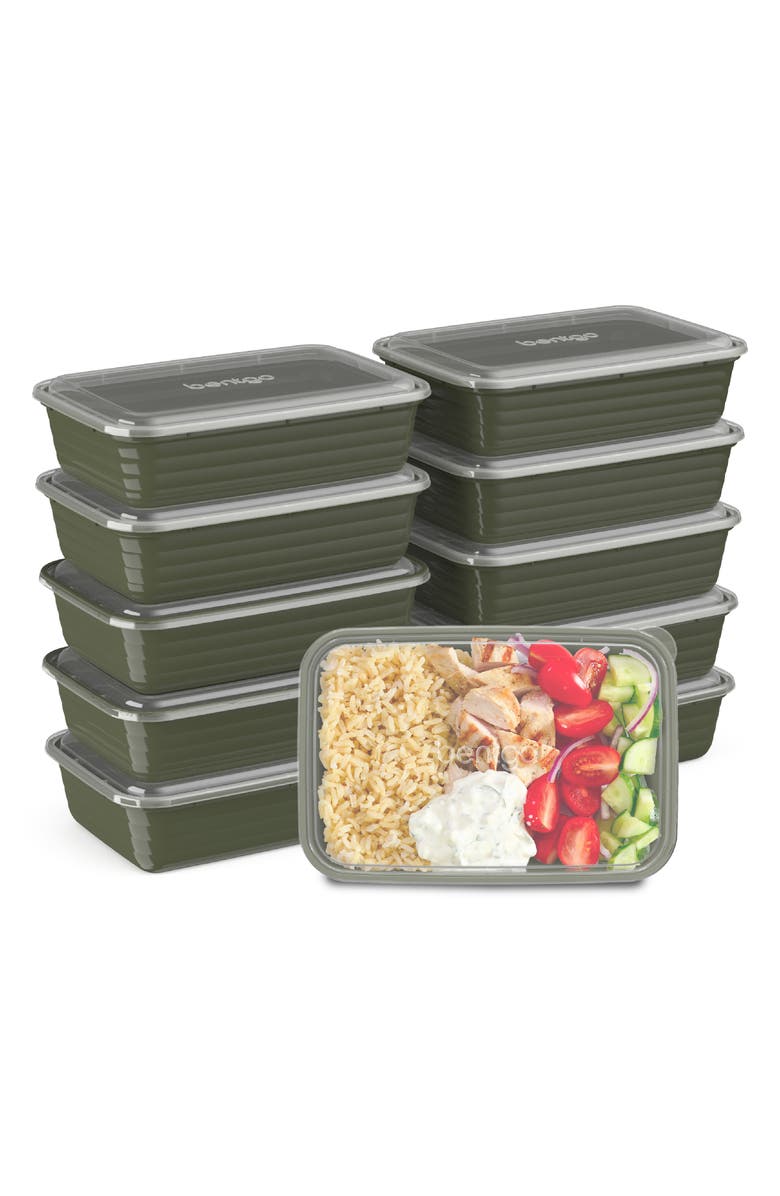 BENTGO Prep 1-Compartment Meal Prep Containers - Khaki Green, Alternate, color, Khaki Green