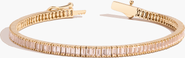 Aurate New York Lab Grown Morganite Baguette Tennis Bracelet