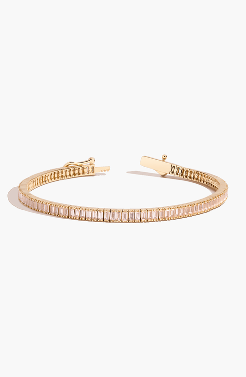 Aurate New York Lab Grown Morganite Baguette Tennis Bracelet In Gold