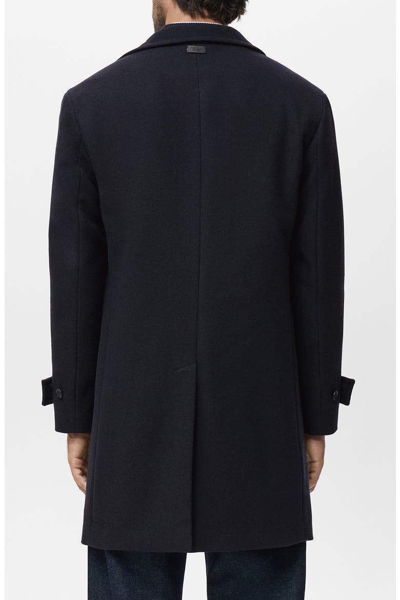 Wool Blend Funnel Neck Coat, Alternate, color, NAVY