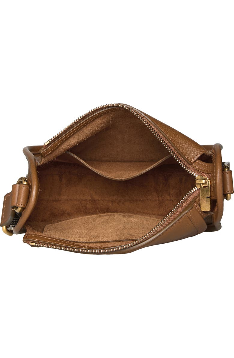 Burberry Mini B Clip Messenger Bag, Alternate, color, Hazel