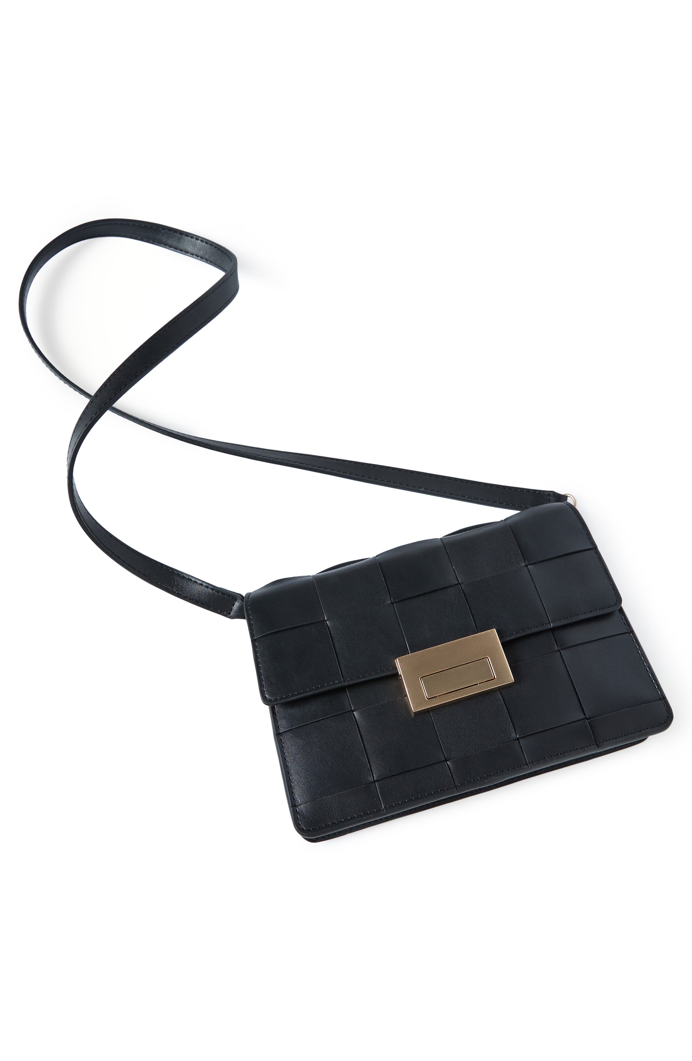 Loeffler Randall Delphine Leather Shoulder Bag, Alternate, color, Black