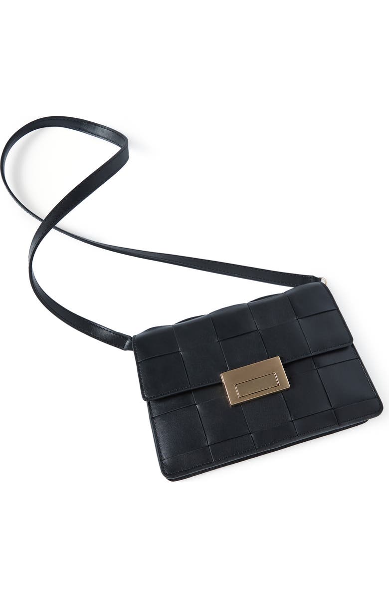 Loeffler Randall Delphine Leather Shoulder Bag, Alternate, color, Black