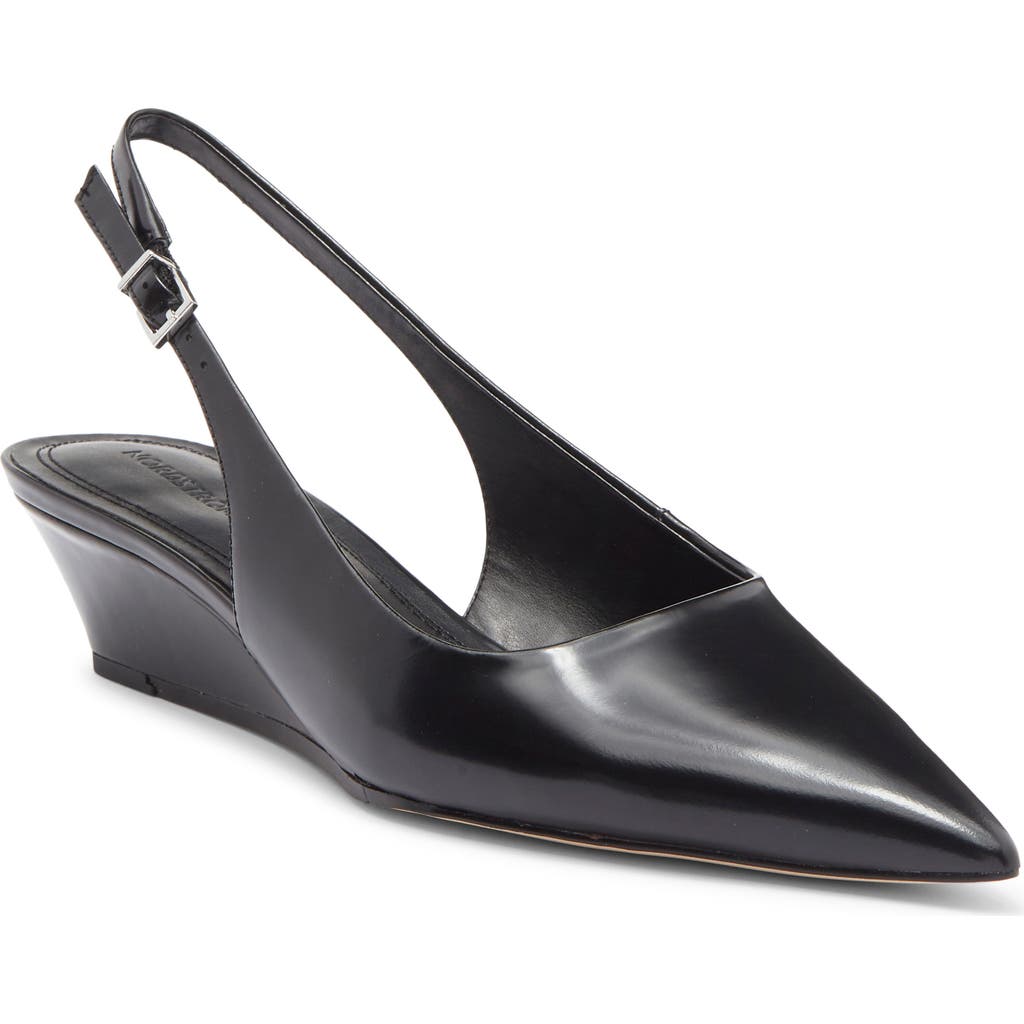 Nordstrom Rhianon Wedge Slingback Leather Pump In Black