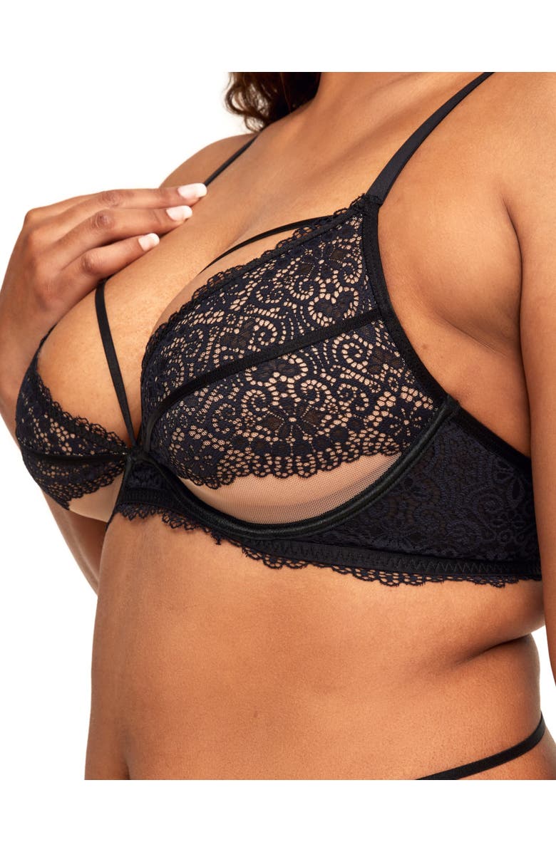 Adore Me Jenni Unlined Plunge Bra, Alternate, color, Black