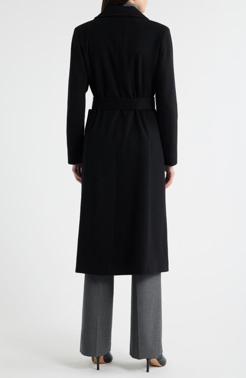 Fleurette Elle Cashmere Wrap Coat In Black