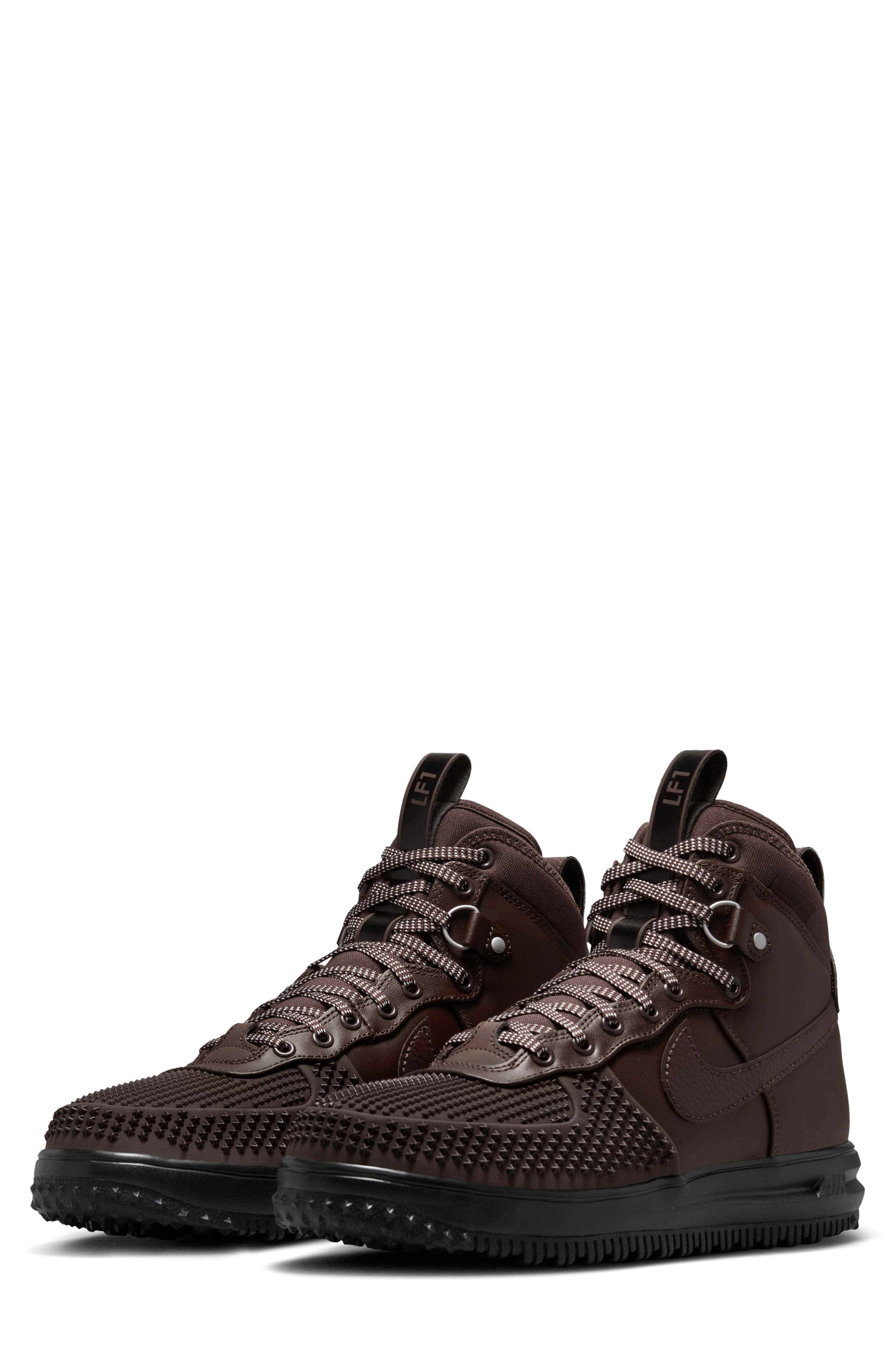 Lunar Force 1 Lace-Up Boot, Main, color, BAROQUE BROWN/ BLACK/ SILVER