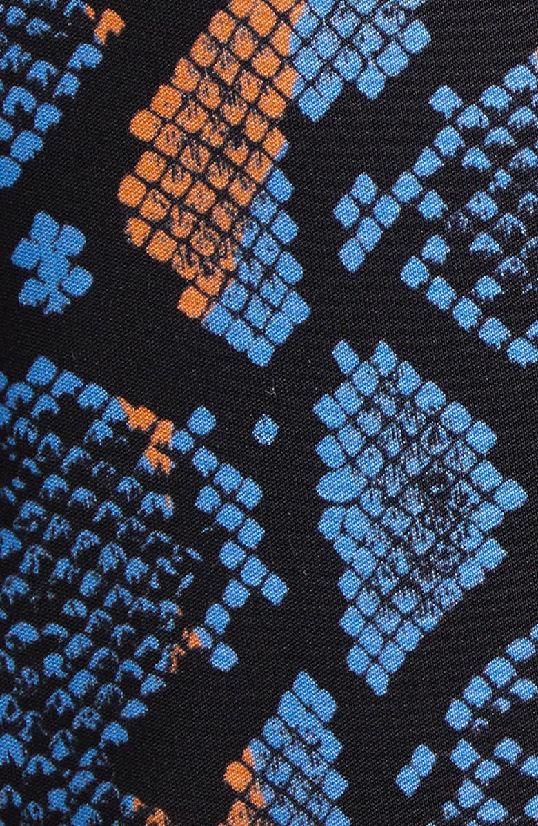 Versace Python Print Long Sleeve Liquid Jersey Dress, Alternate, color, Sky Pink Sapphire Spice