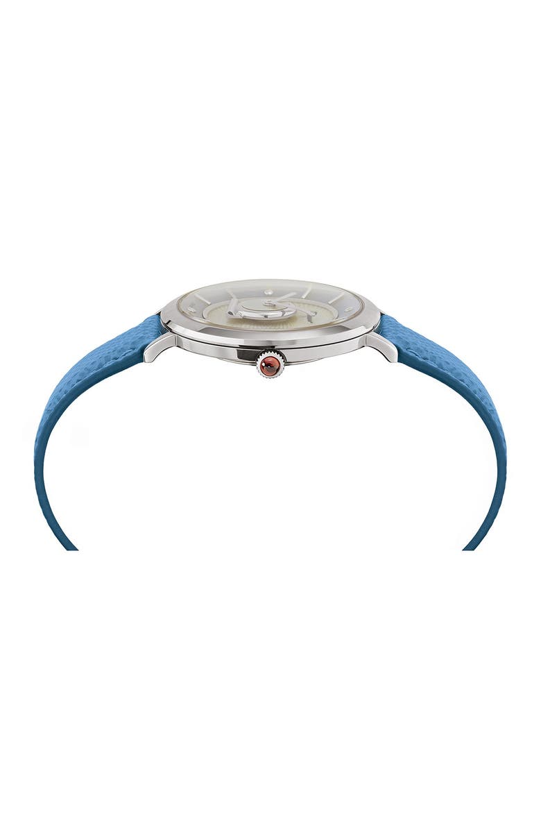 FERRAGAMO Women's Mother of Pearl Leather Strap Watch, 36mm, Alternate, color, Stainless Steel