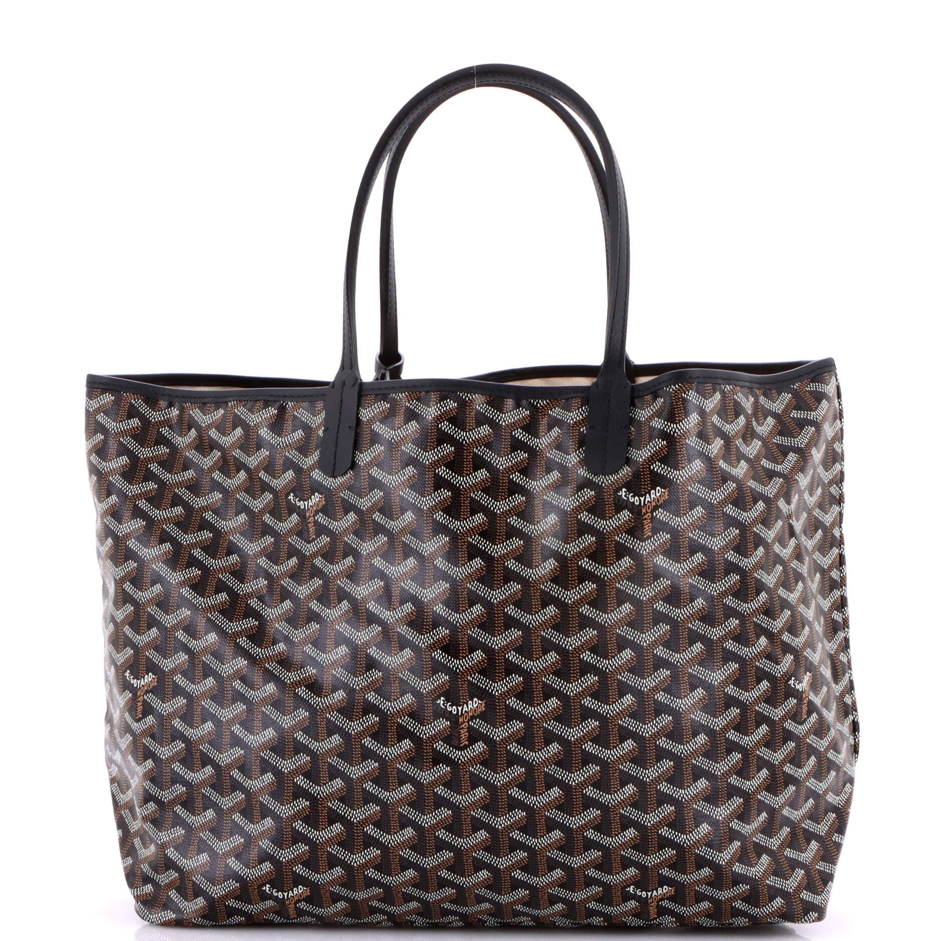 Pre-Owned Goyard Saint Louis Tote Coated Canvas PM, Main, color, Black