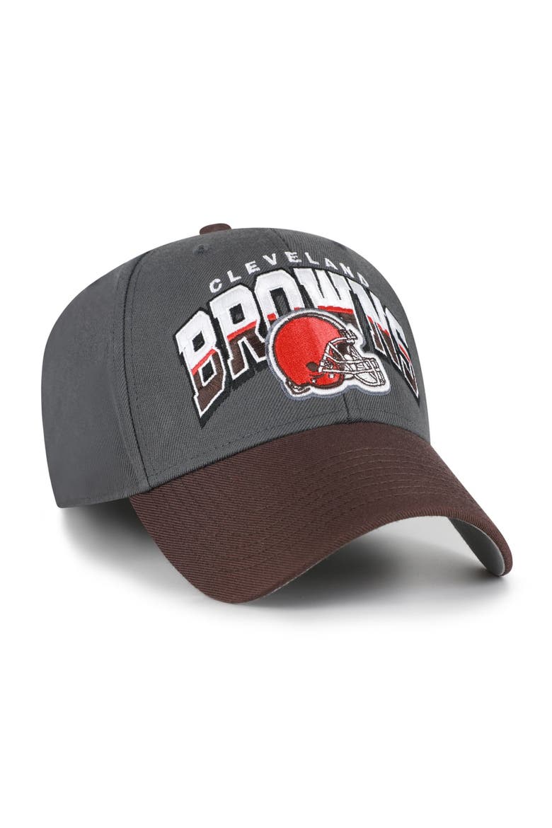 Men's '47 Charcoal Cleveland Browns Split Block MVP Adjustable Hat, Alternate, color, Charcoal