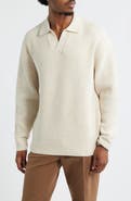 Open Edit Johnny Collar Polo Sweater