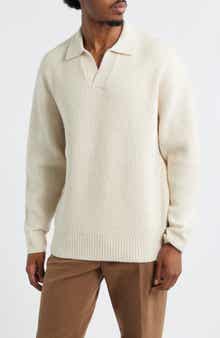 Open Edit Johnny Collar Polo Sweater