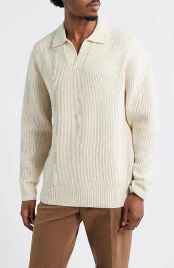 Open Edit Johnny Collar Polo Sweater
