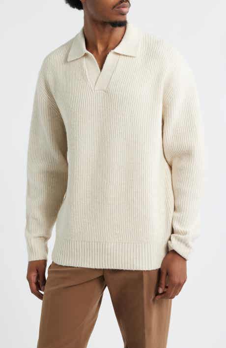 Open Edit Johnny Collar Polo Sweater