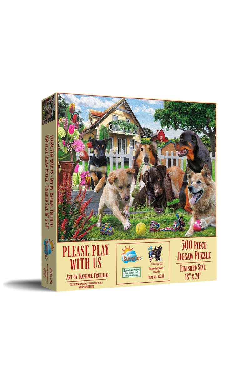 Sunsout Please Play with Us 500 piece Jigsaw Puzzle for Adults, Main, color, Multicolor