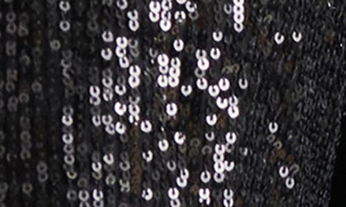 Steve Madden Payton Sequin Open Front Blazer In Black