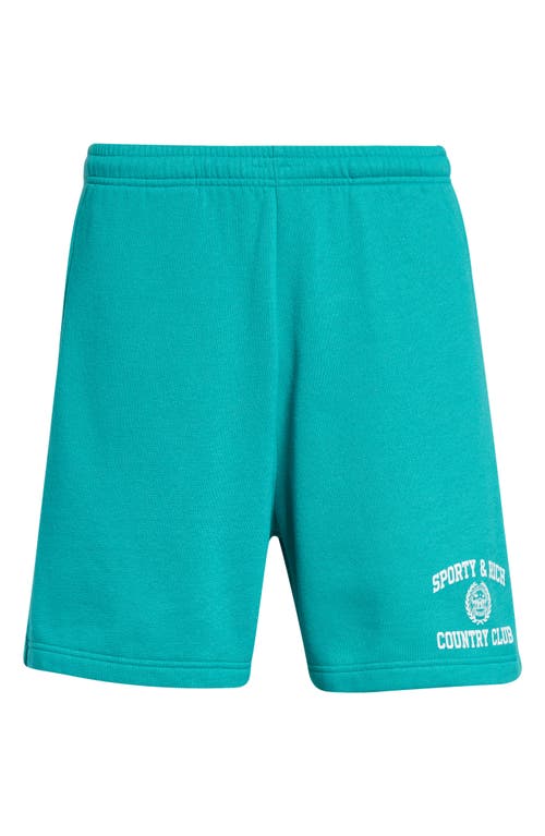 Sporty And Rich Sporty & Rich Varsity Crest Gym Shorts In Green