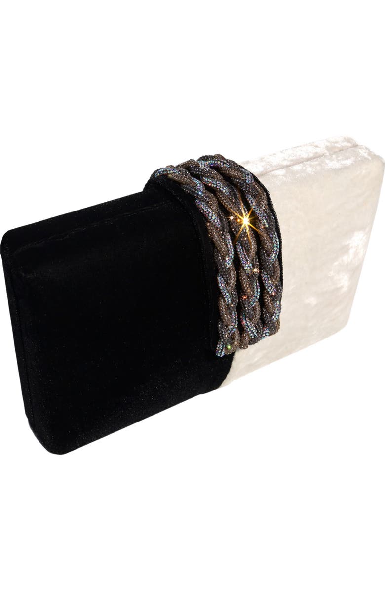 Simitri Braided Fringe Clutch, Alternate, color, Tuxedo