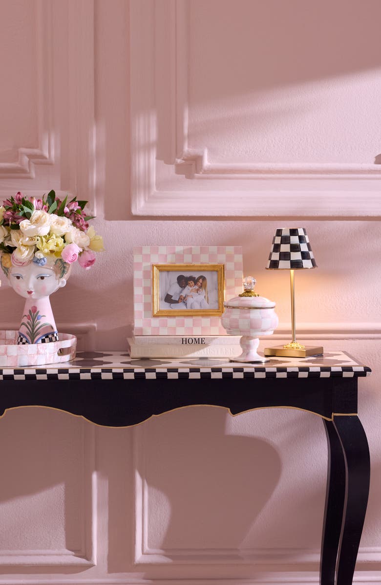 MACKENZIE CHILDS Rosy Check Enameled Steel 4 x 6-Inch Picture Frame, Alternate, color, Rosy