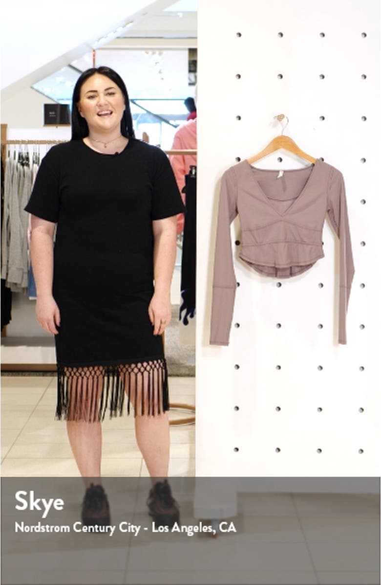 Free People FP Movement Bow Down Long Sleeve Crop Top, sales video thumbnail