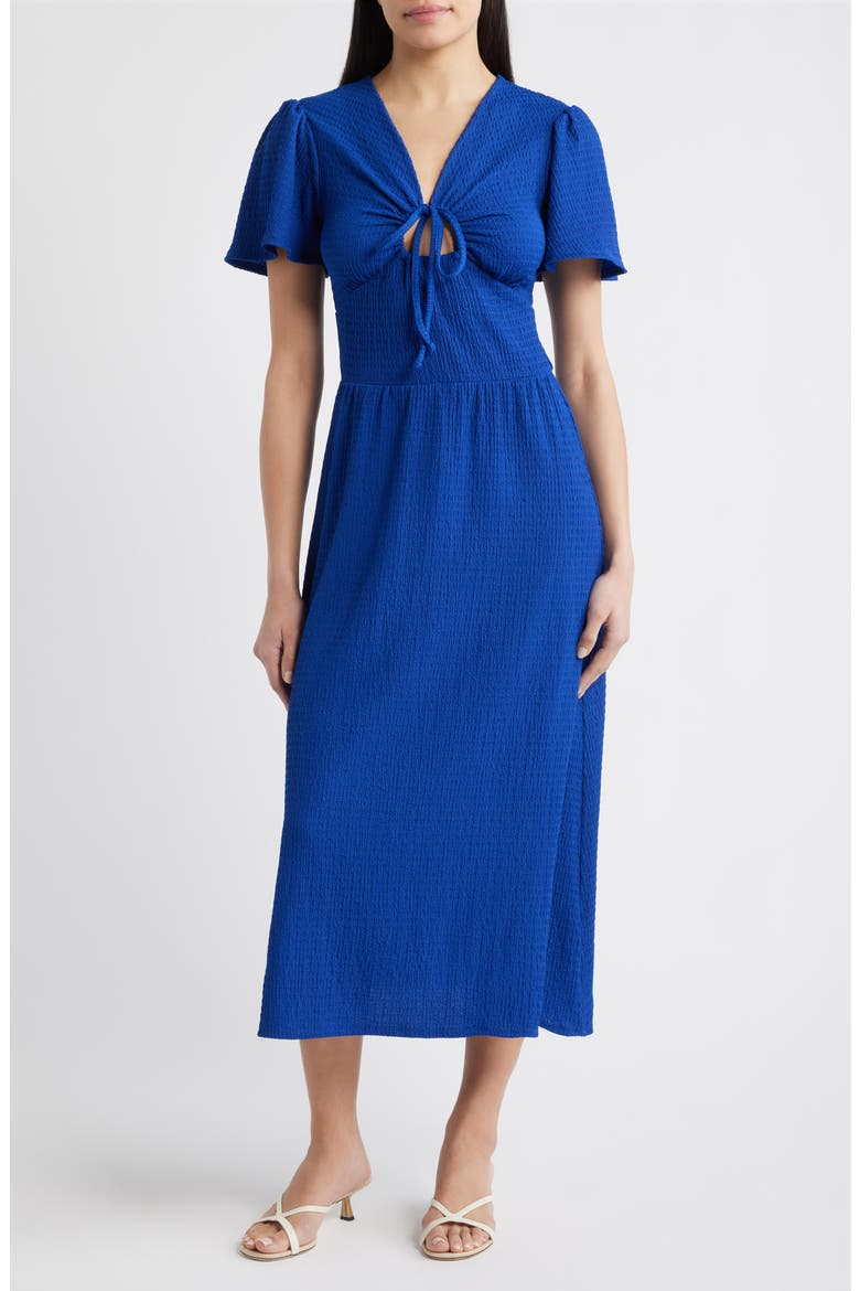 Keyhole Midi Dress, Main, color, ROYAL