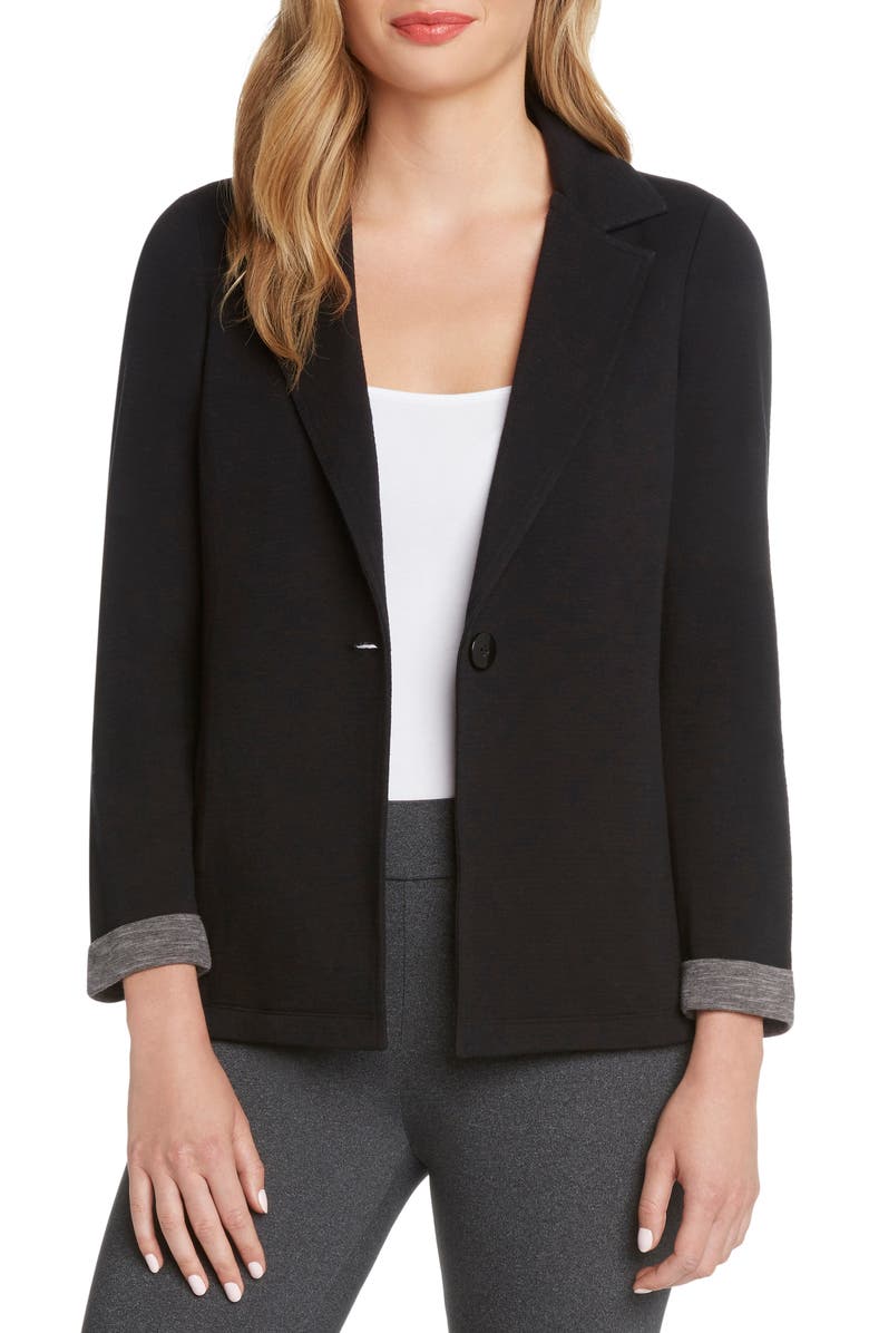 matty m. Notched Collar Knit Blazer, Main, color, 