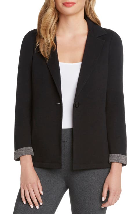Notched Collar Knit Blazer