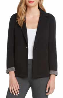 matty m. Notched Collar Knit Blazer